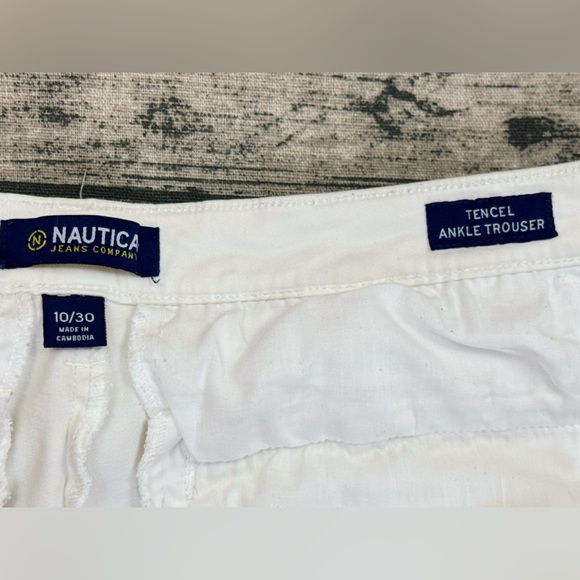 Nautica Women’s Tencel Ankle Trouser Pant Stretch, Size 10/30 (White) - Picture 6 of 8